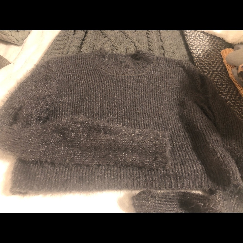 Fuzzy gray sweater